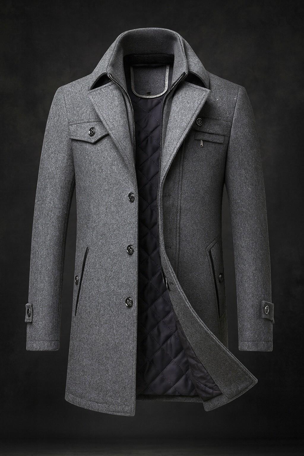 Wollmantel Herren Elegant Winter Warm