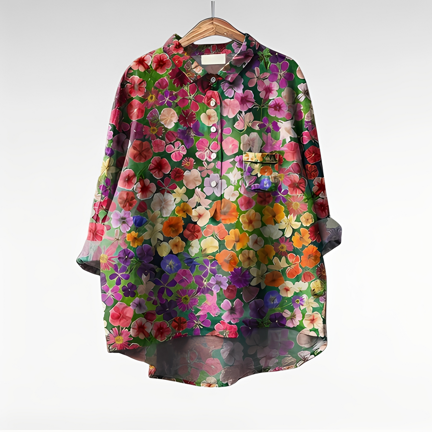 Bluse Damen Elegant Blumenmuster Freizeit & Business