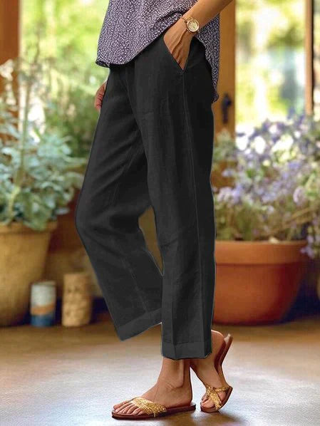 Stoffhose Damen Relaxed Fit Sommer Freizeit