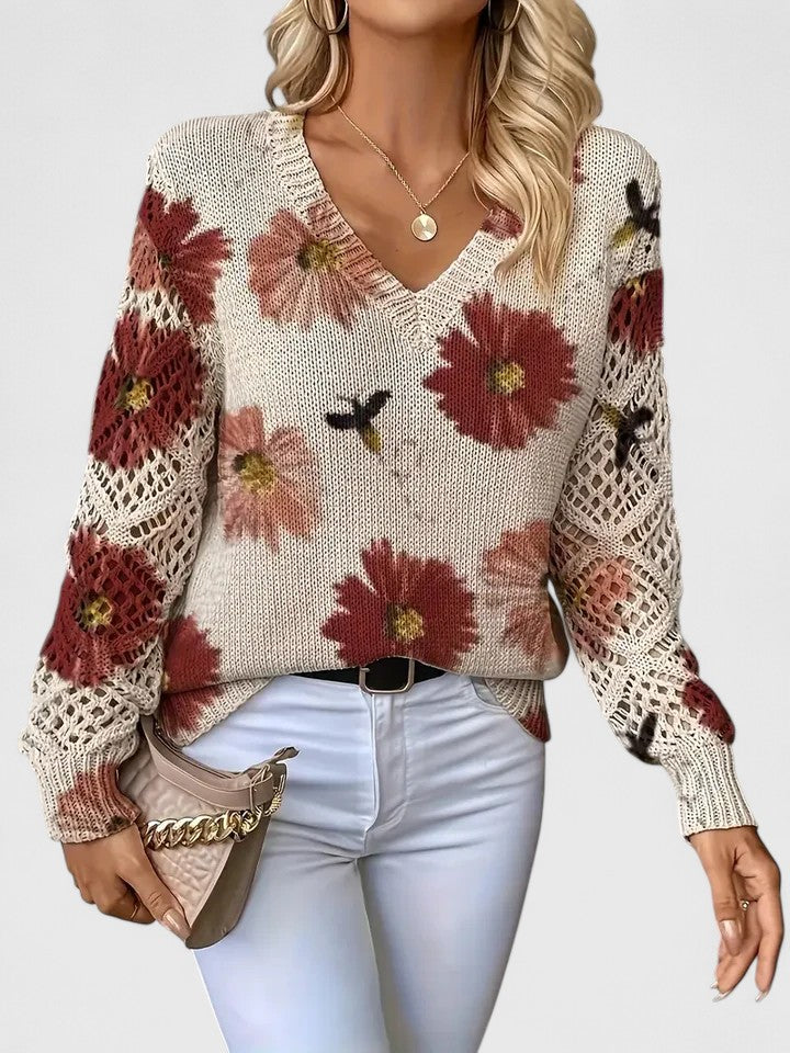 Beatrice | Floral Knit Sweater
