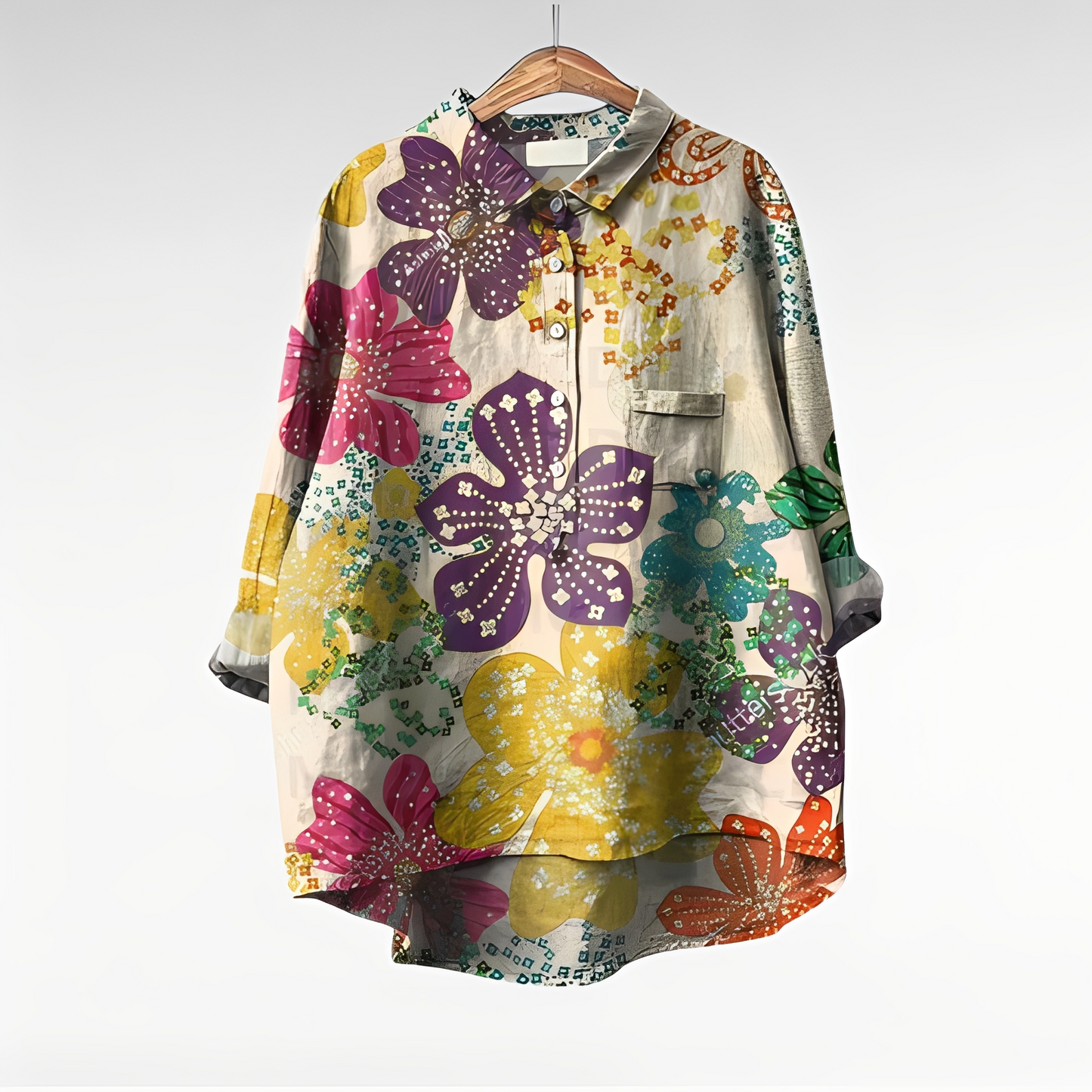 Bluse Damen Elegant Blumenmuster Freizeit & Business