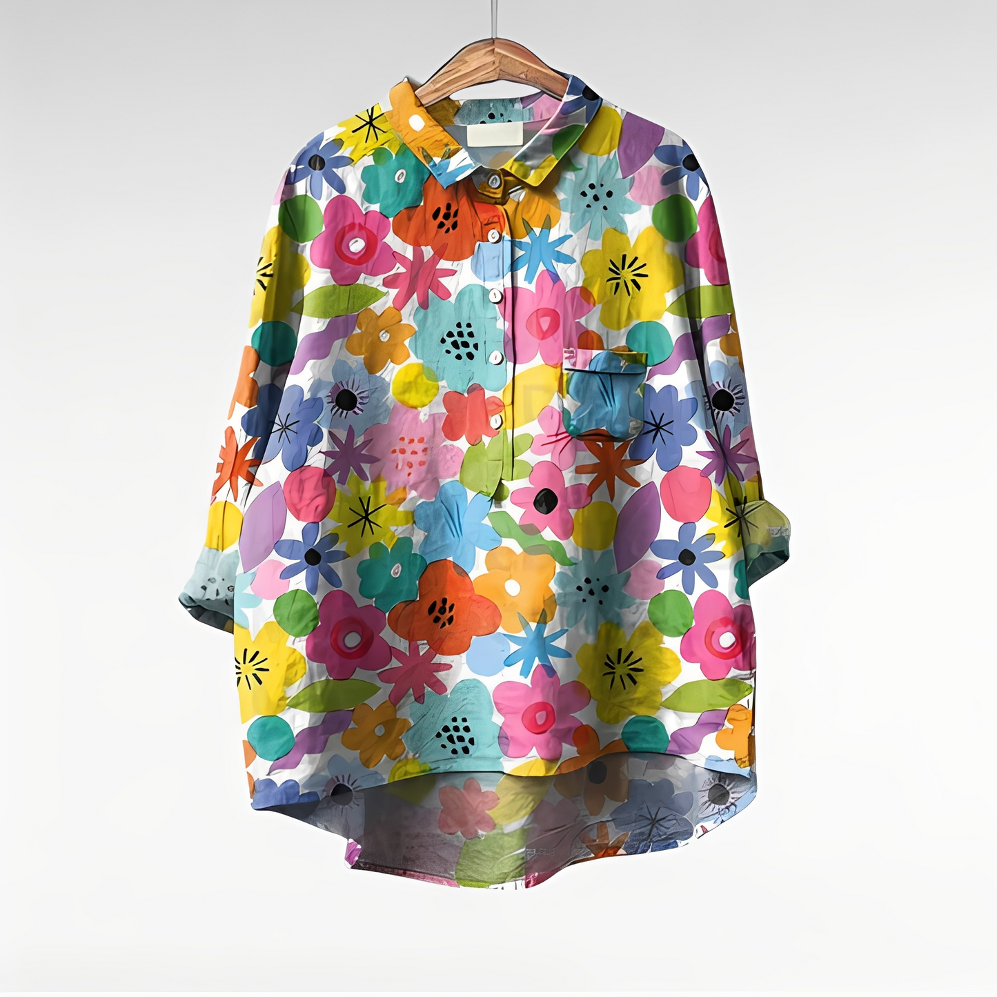 Bluse Damen Elegant Blumenmuster Freizeit & Business