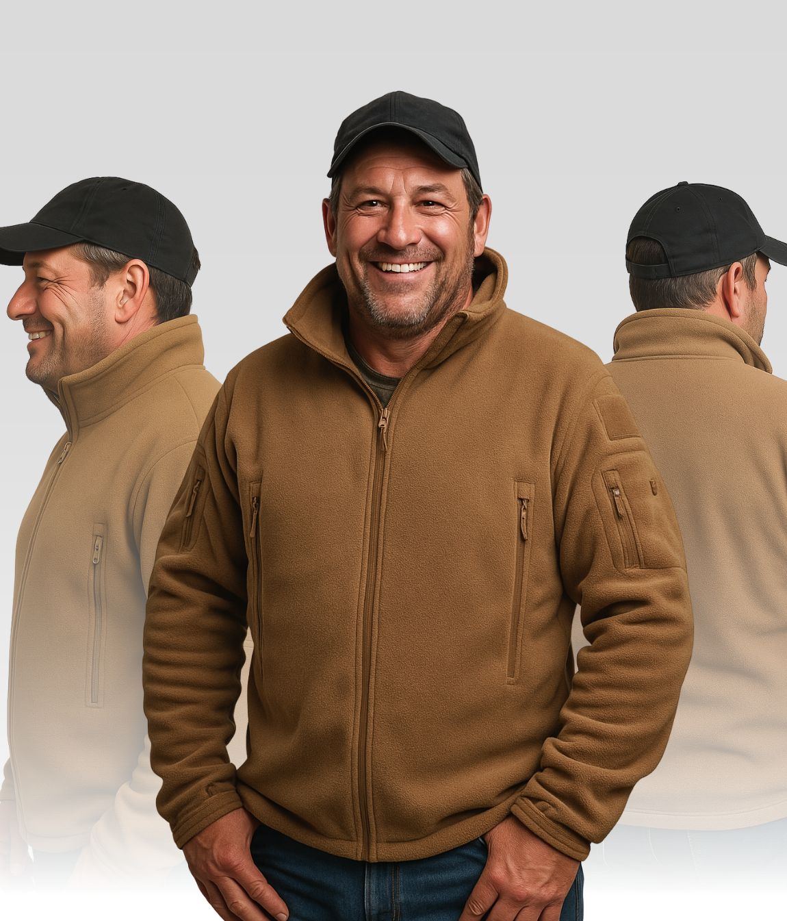 Marco Fleece Jacke Braun