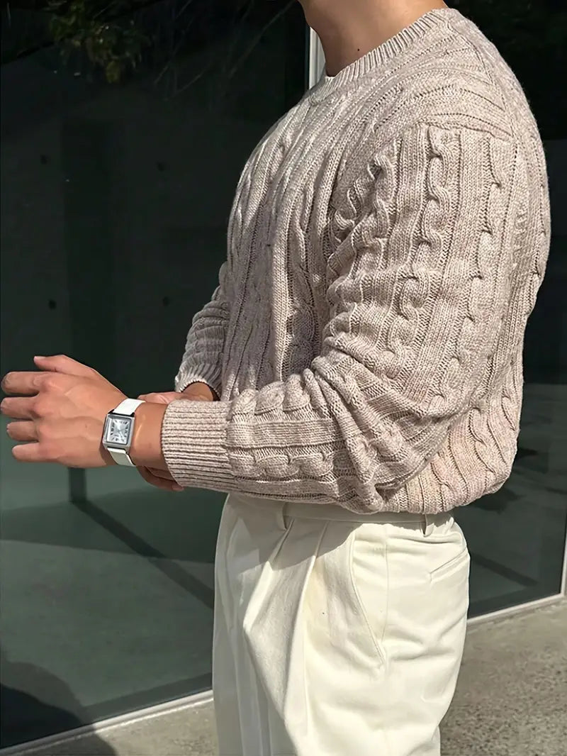 Mergim Lässiger Strickpullover Mit Langen Ärmeln