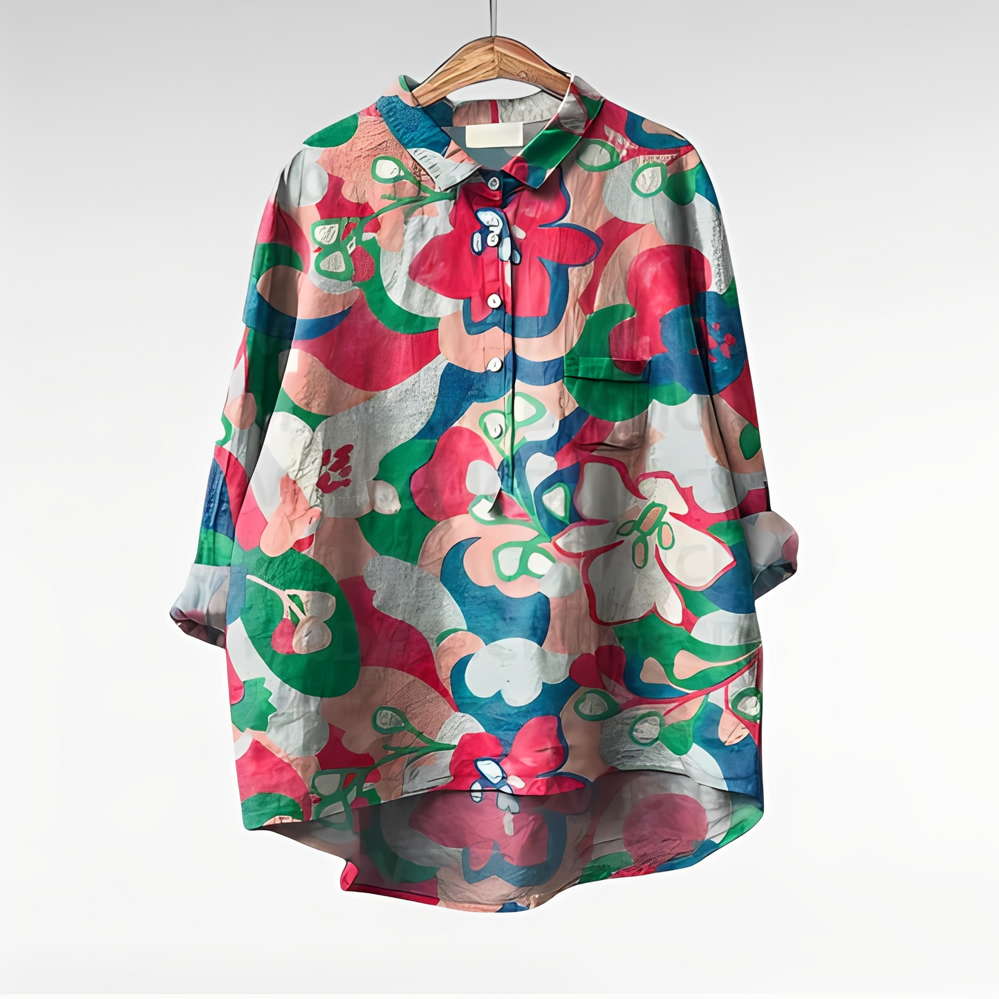 Bluse Damen Elegant Blumenmuster Freizeit & Business