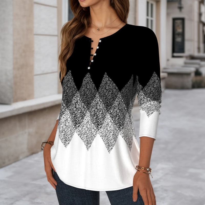 Damen Bluse mit Farbblock-Design