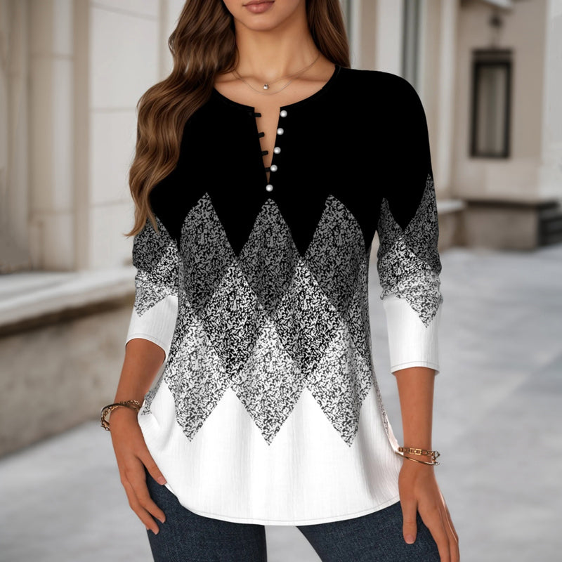 Damen Bluse mit Farbblock-Design