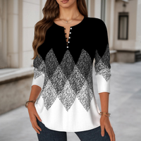 Damen Bluse mit Farbblock-Design