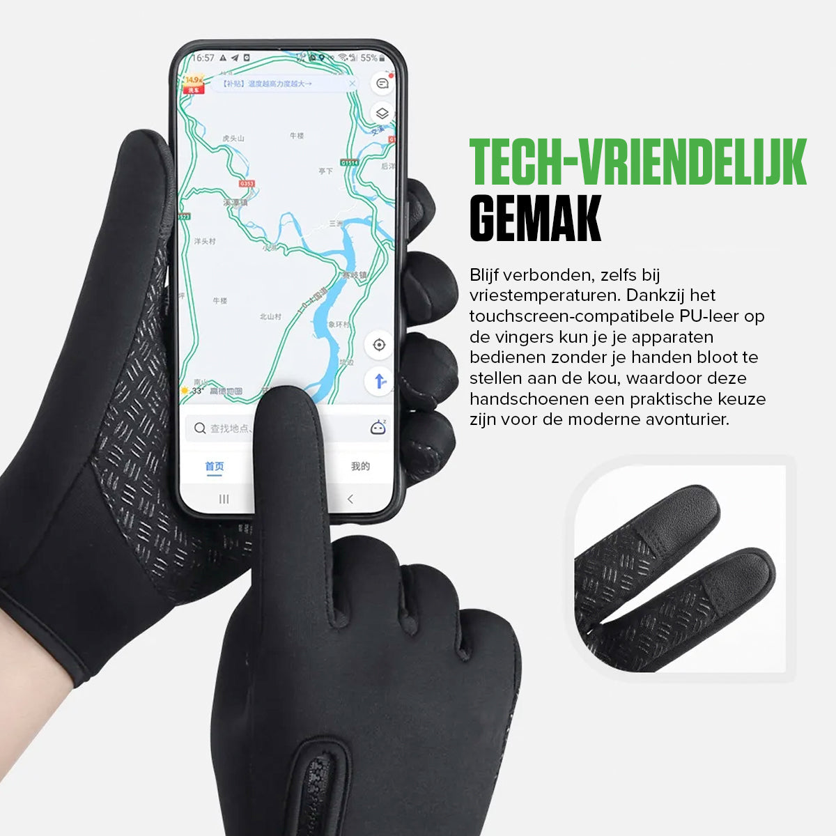Thermohandschuhe Herren & Damen Winddicht Touchscreen Winter Outdoor