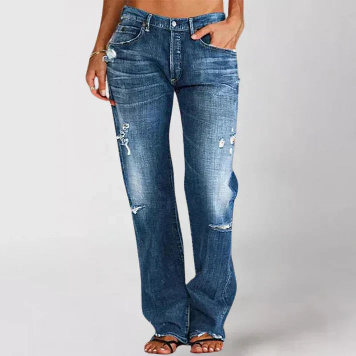 Jeans Damen Relaxed Fit Freizeit niedrige Taille