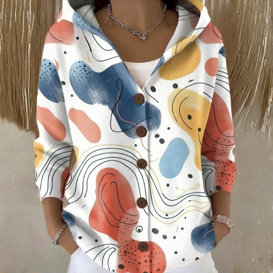 Damen Kapuzenjacke mit mehrfarbigem Design