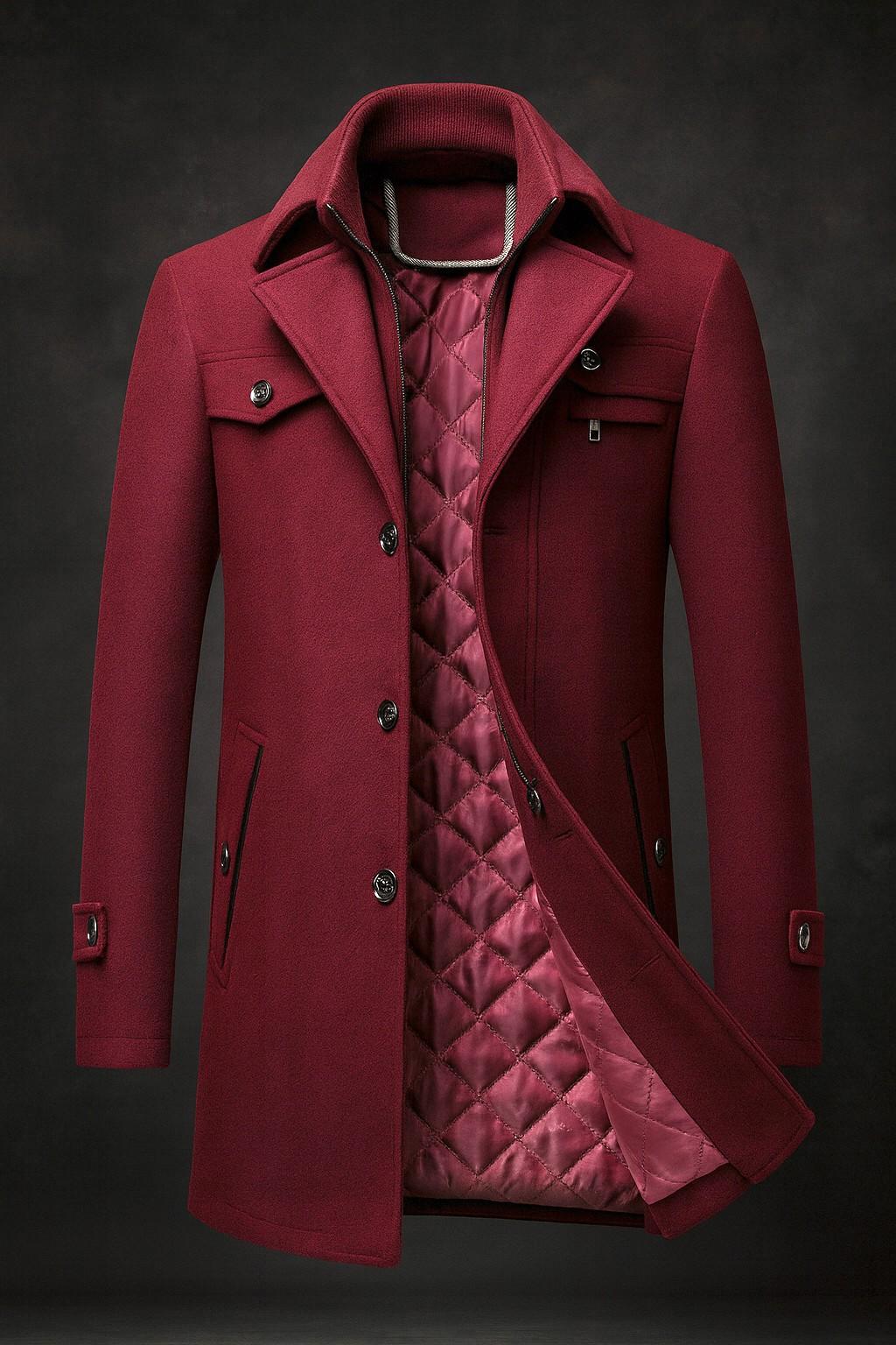 Wollmantel Herren Elegant Winter Warm