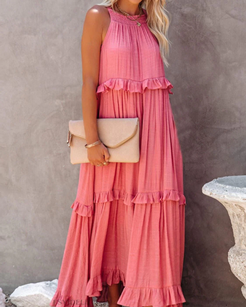 Maxikleid Damen Fließend Figurbetont Sommer Elegant