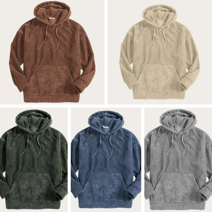 Herren Cord-Hoodie Relaxed Fit Freizeit