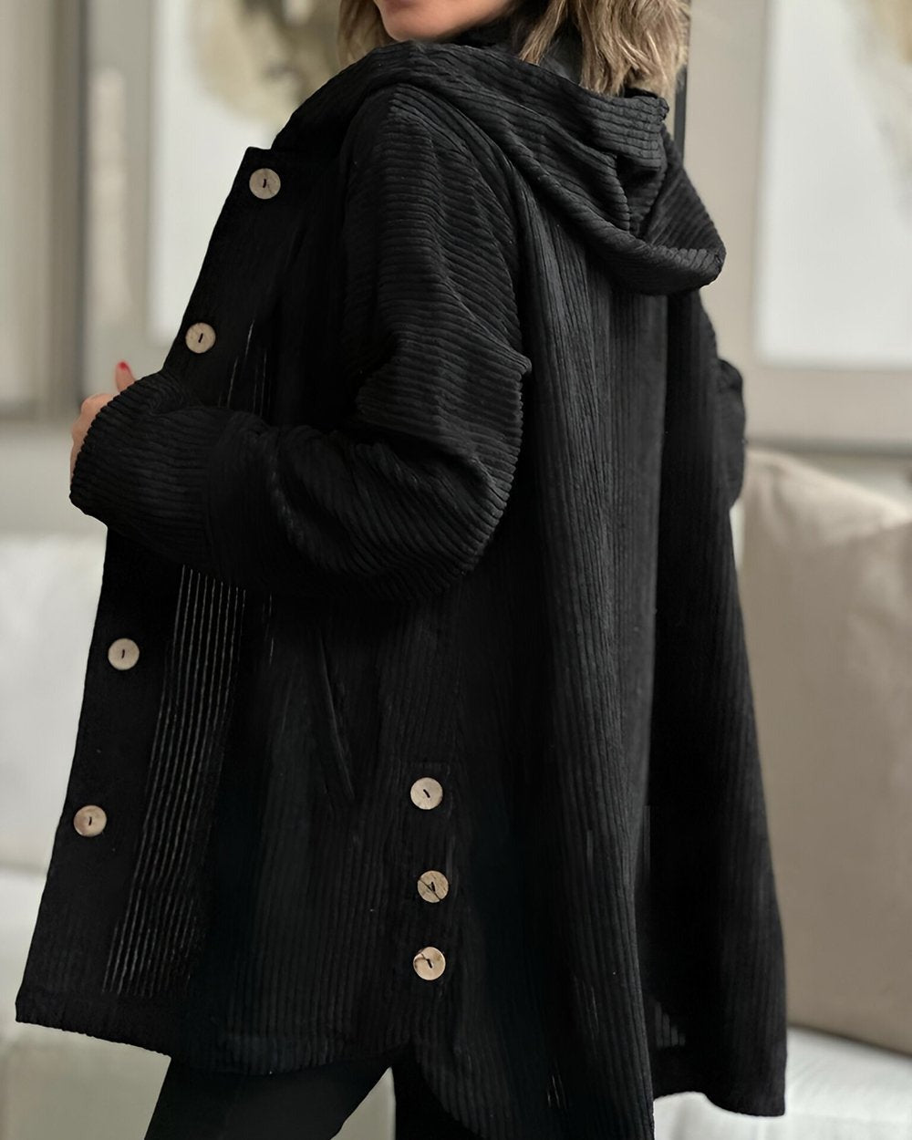 Cordjacke Damen Relaxed Fit Herbst & Winter Freizeit