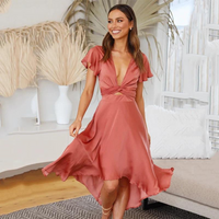 Sommerkleid Damen Fließend Vintage Regular Fit Freizeit