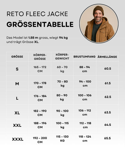 Reto Fleece Jacke Braun