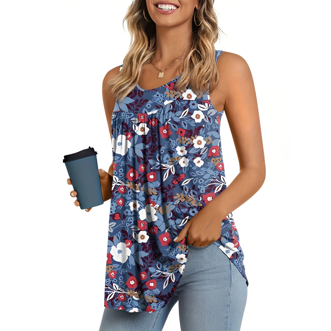 Bluse Damen Leicht Sommer Casual mit Blumenmuster