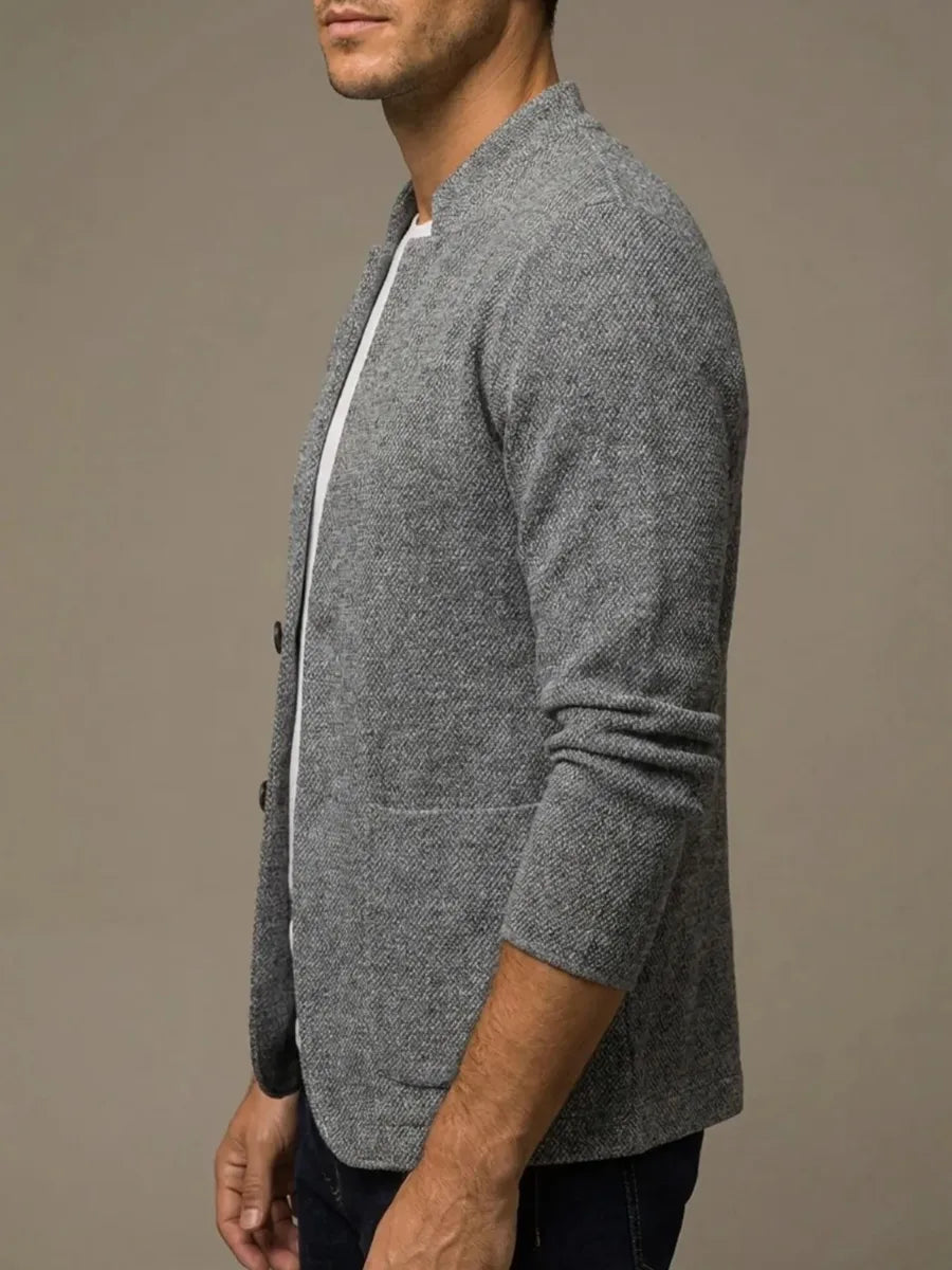 Strickweste Herren Relaxed Fit Casual Mandarinkragen