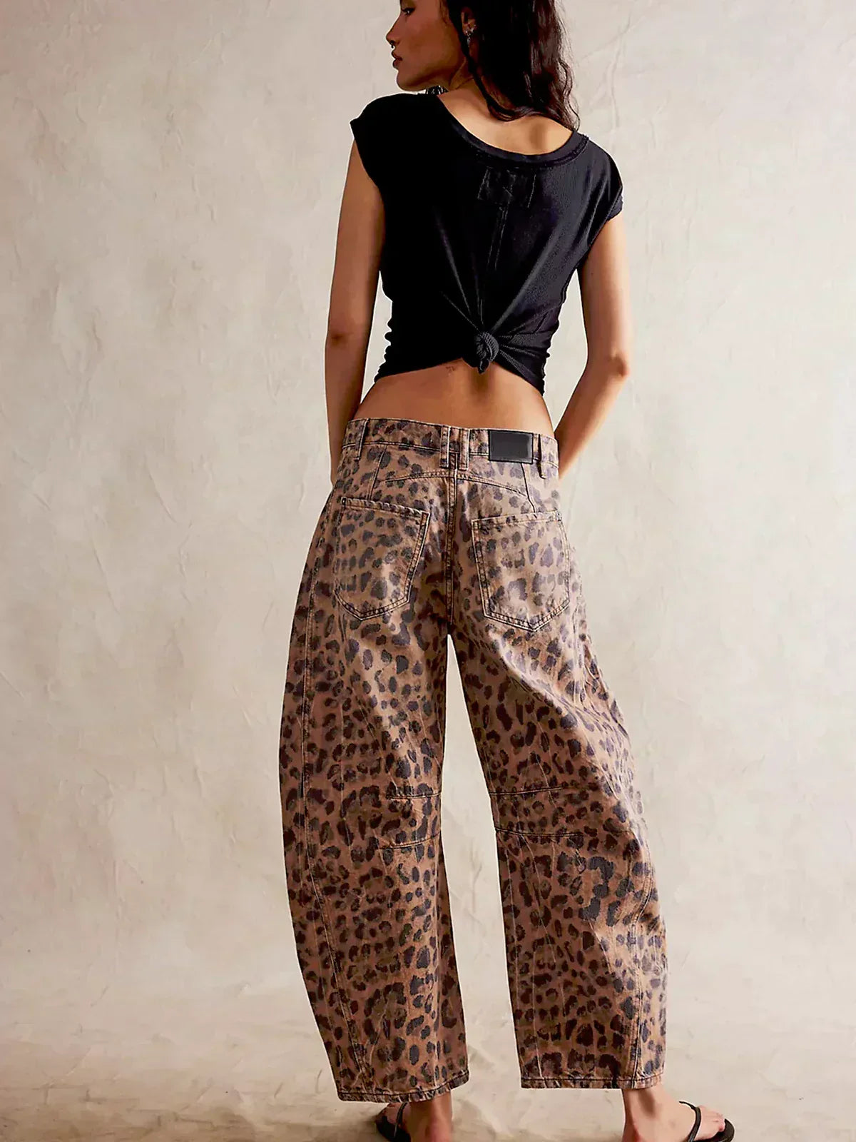 Jeans Damen Weit Beinig Bedruckt Casual