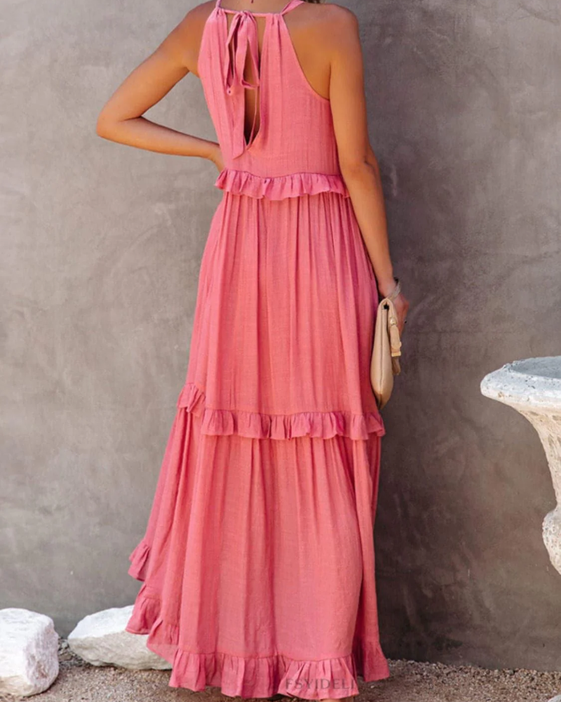 Maxikleid Damen Fließend Figurbetont Sommer Elegant