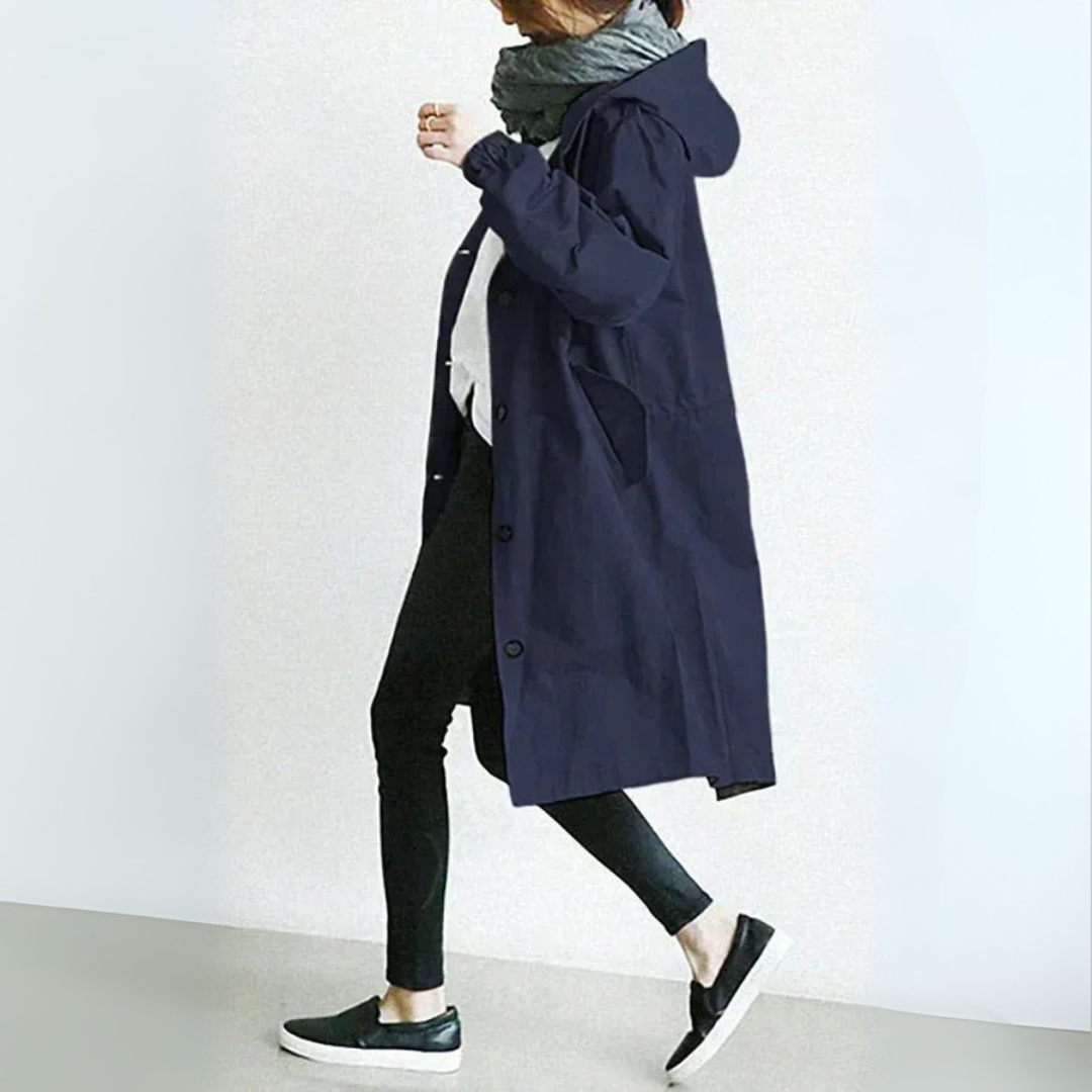 Trenchcoat Damen Locker Elegant Übergangszeit