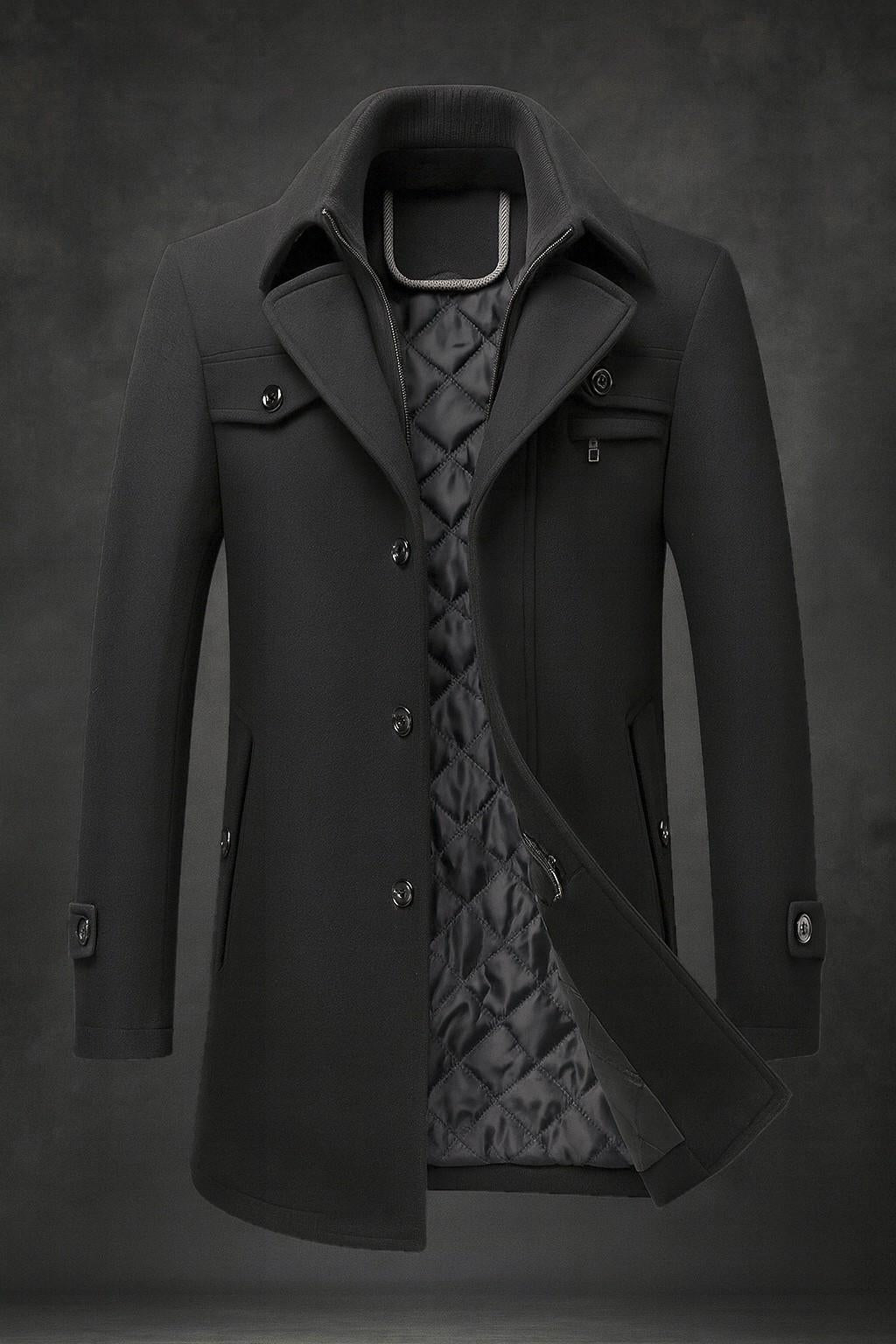 Wollmantel Herren Elegant Winter Warm