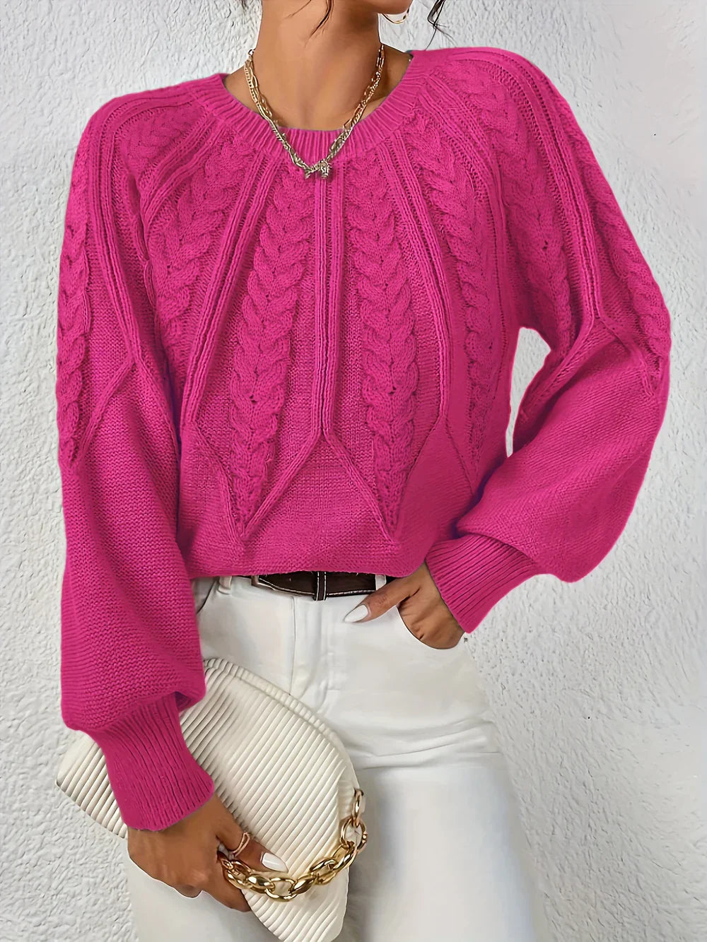 Lea | Elegant Women's Sweater with Fine Knit Pattern