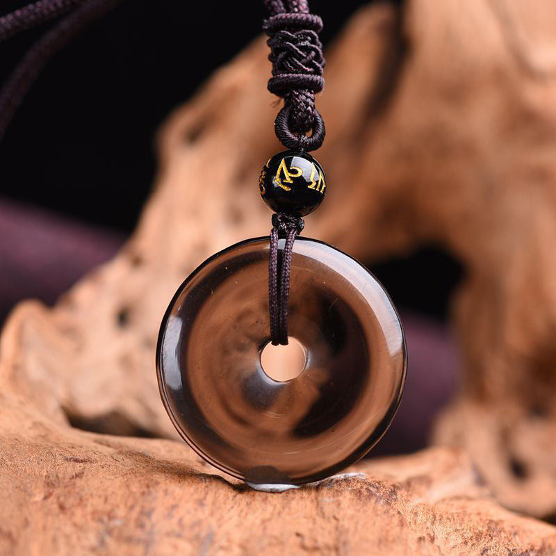 Halskette Unisex Tibetanischer Obsidian Schutz Schmuck