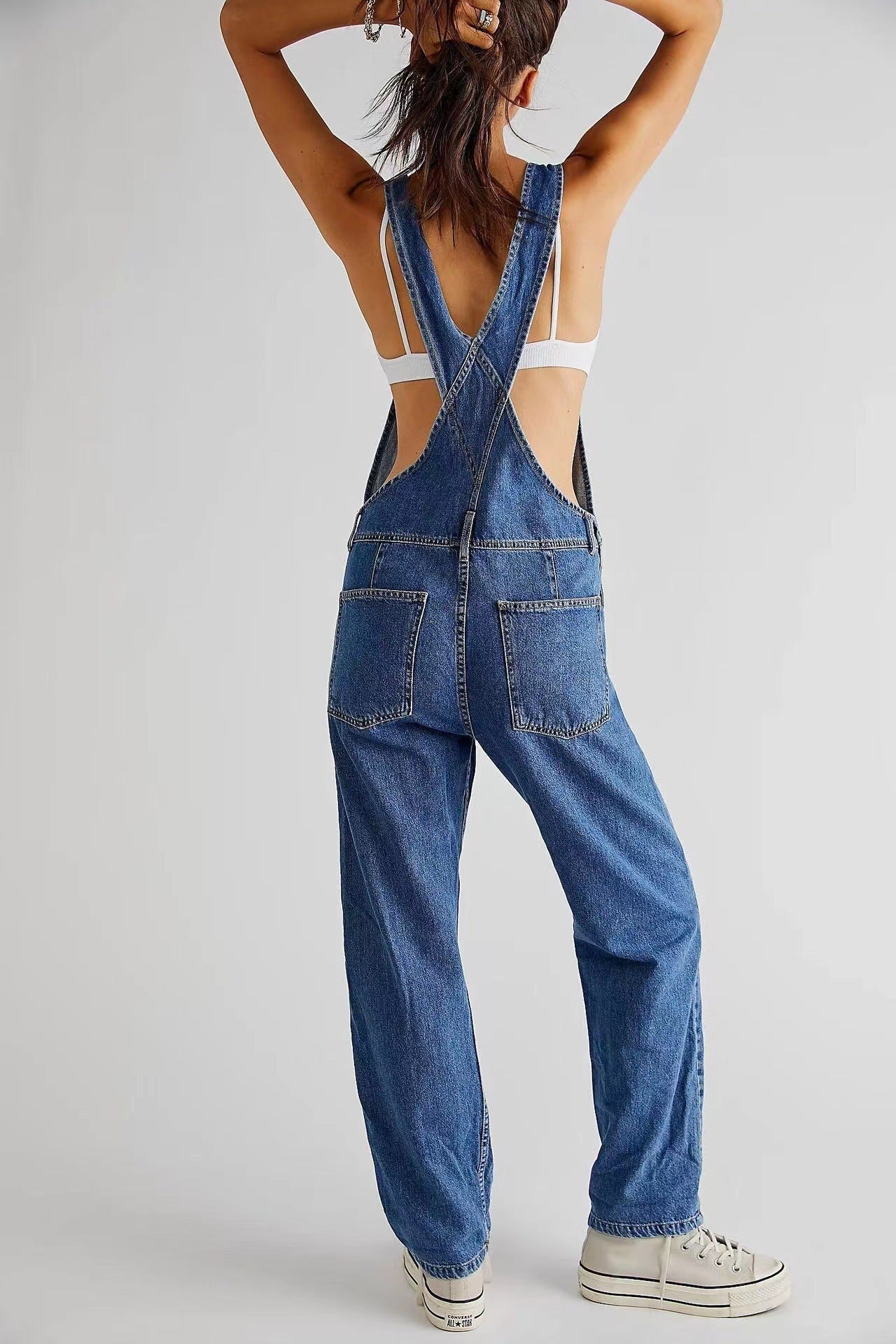 Damen Arbeitshose Latzhose Relaxed Fit Casual Streetstyle Freizeit
