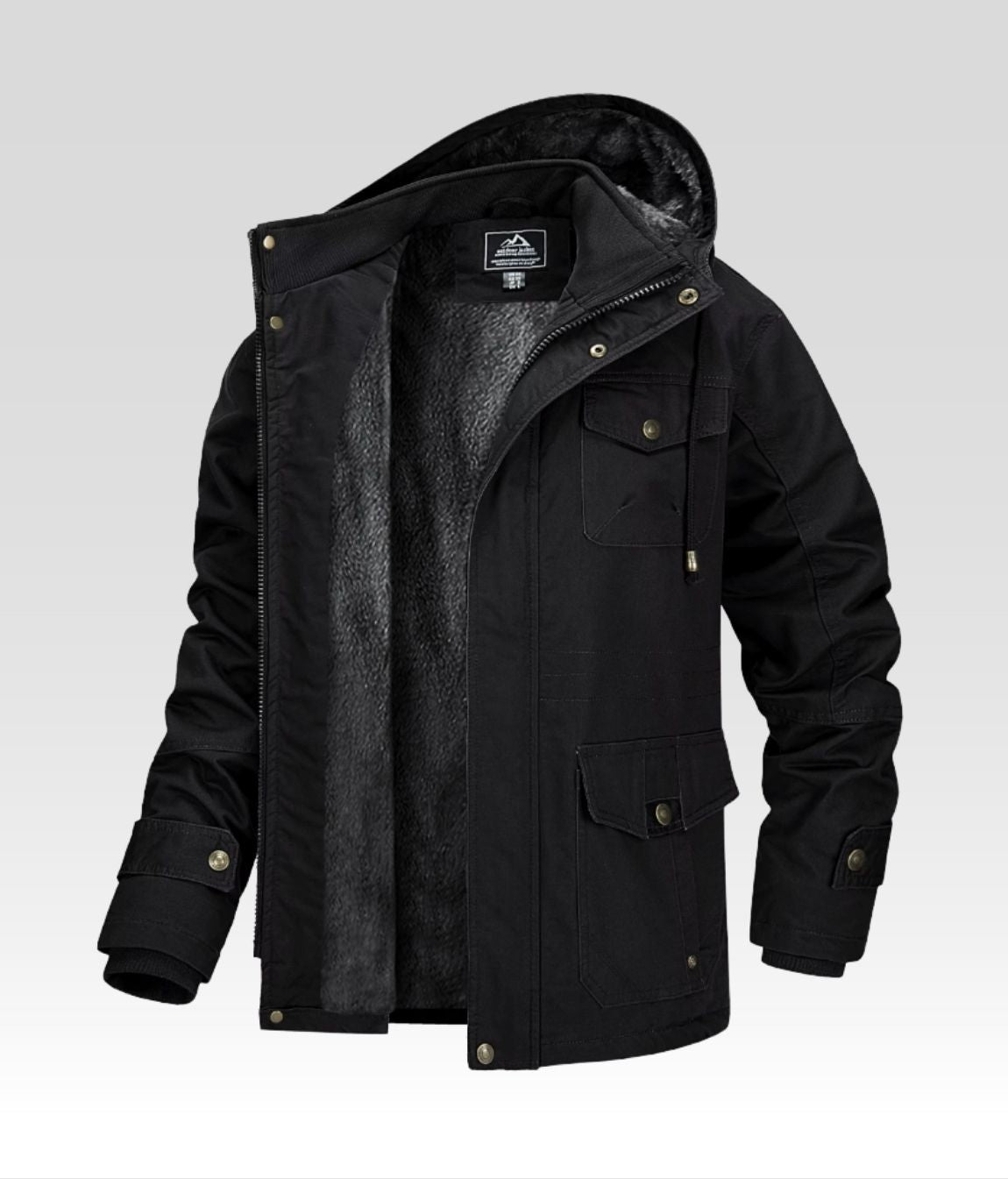 Reto Fleece Jacke Schwarz