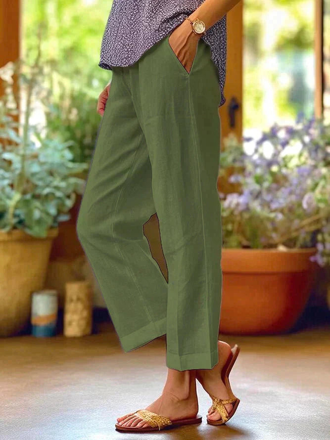 Stoffhose Damen Relaxed Fit Sommer Freizeit