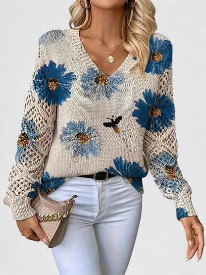 Beatrice | Floral Knit Sweater