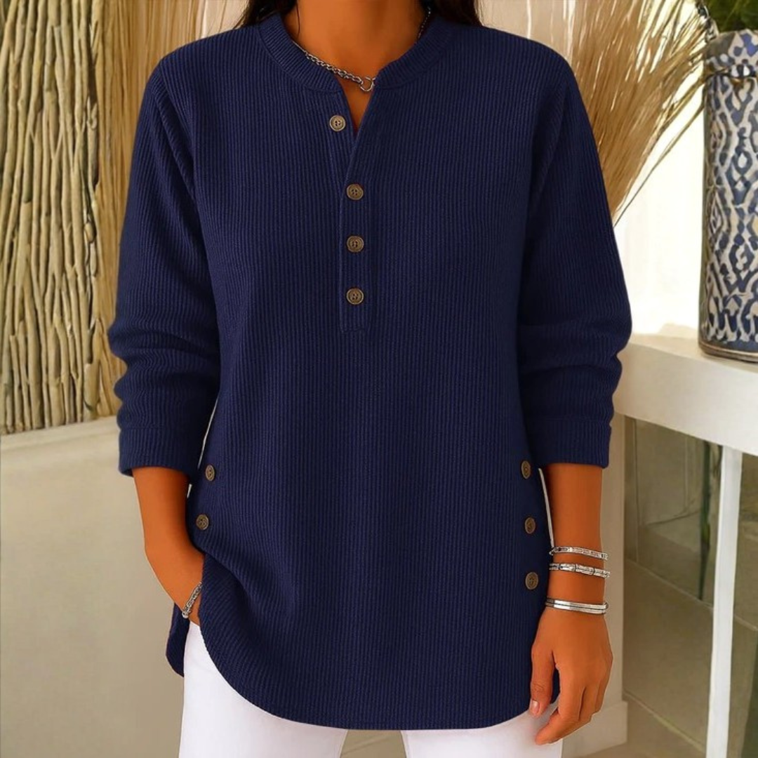 Strick-Sweatshirt Damen Langarm Casual Regular Fit