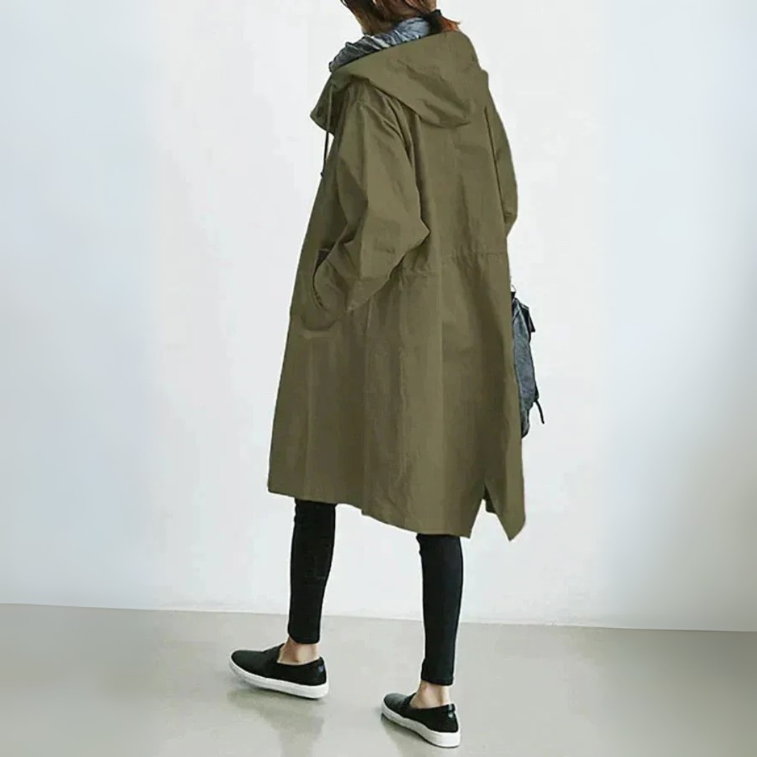 Trenchcoat Damen Locker Elegant Übergangszeit