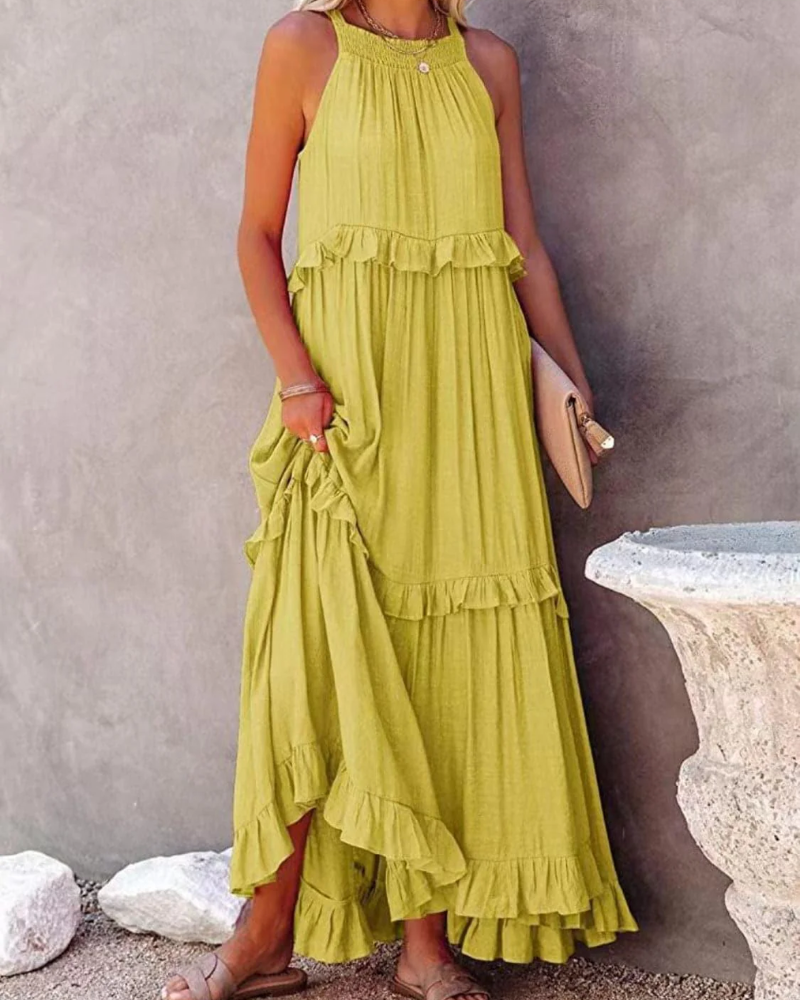 Maxikleid Damen Fließend Figurbetont Sommer Elegant