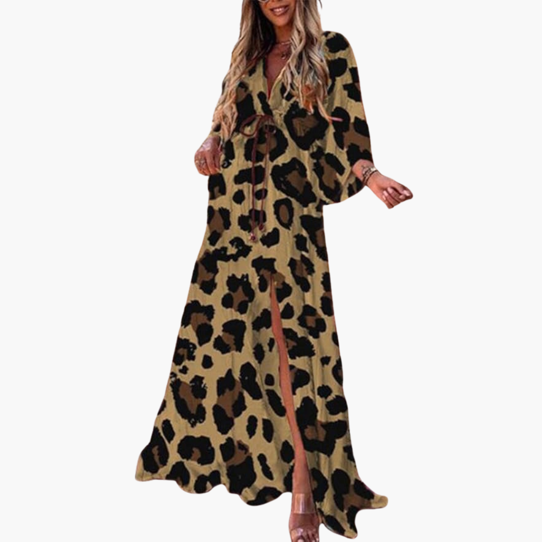 Farbenfrohes Sommerkleid - Damen-Maxi-Kleid mit Blumenmuster