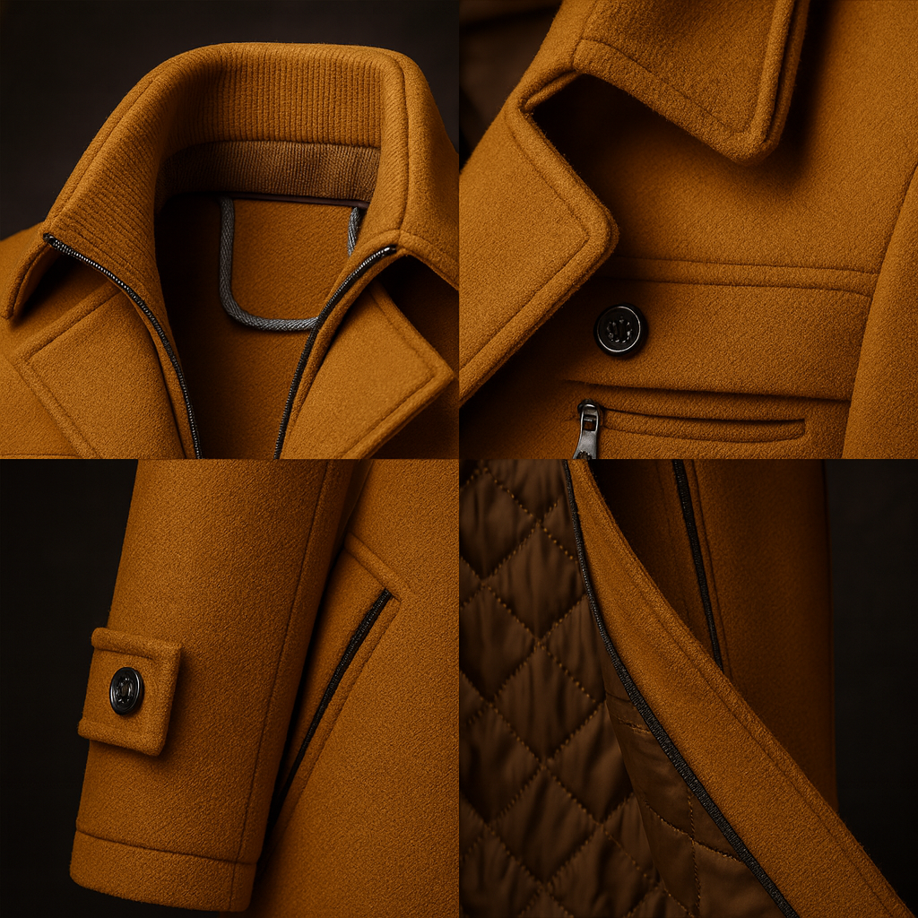 Wollmantel Herren Elegant Winter Warm