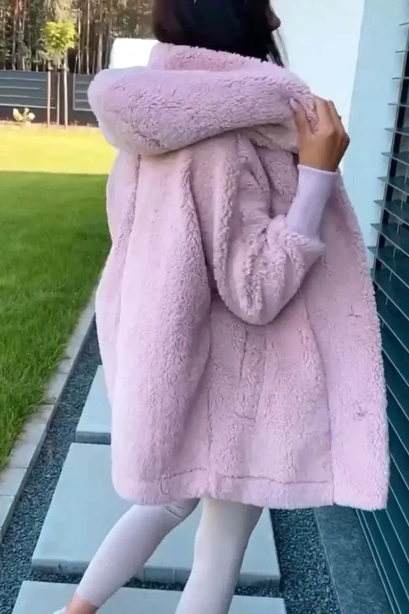 Kapuzenjacke Damen Regular Fit Herbst & Winter Plüsch