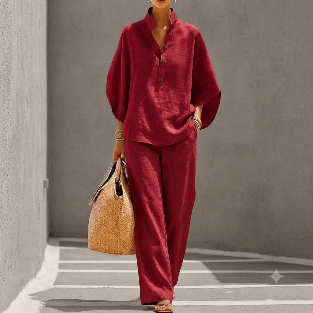 Zweiteiler Damen Fließend Leicht Sommer Casual