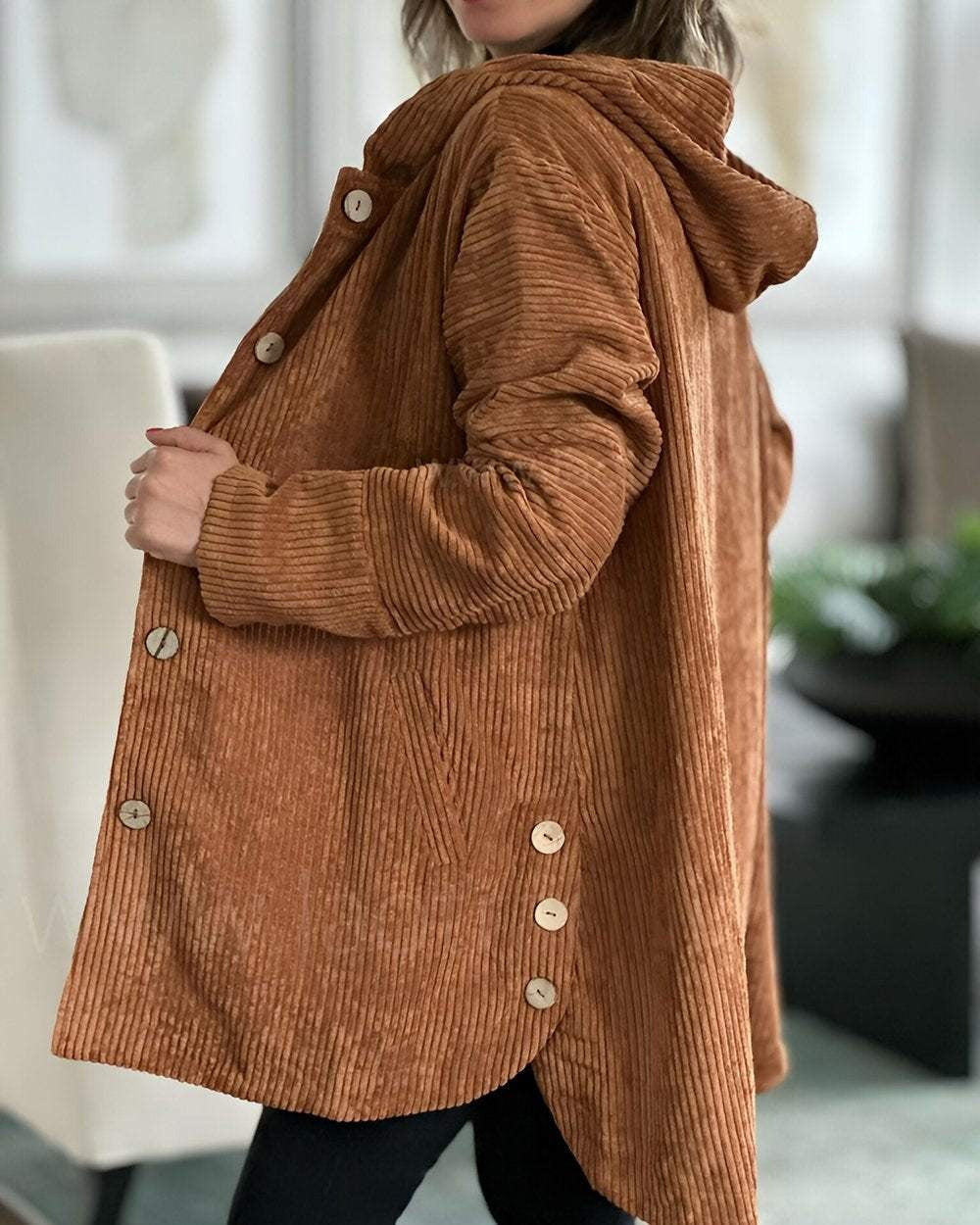 Cordjacke Damen Relaxed Fit Herbst & Winter Freizeit