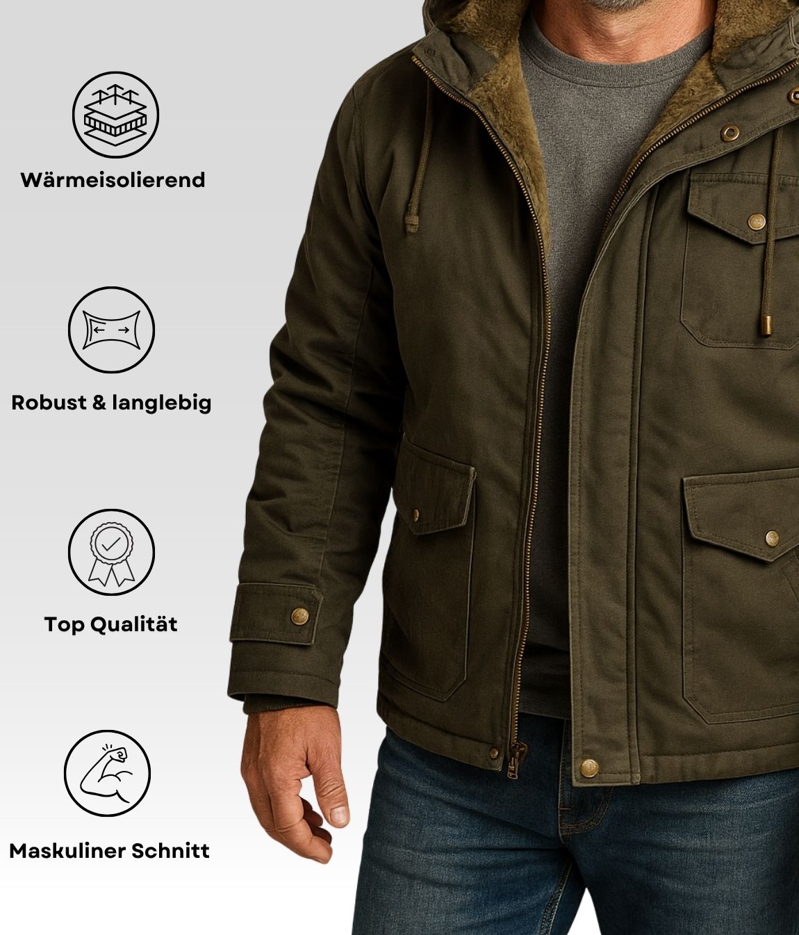Reto Fleece Jacke Grün