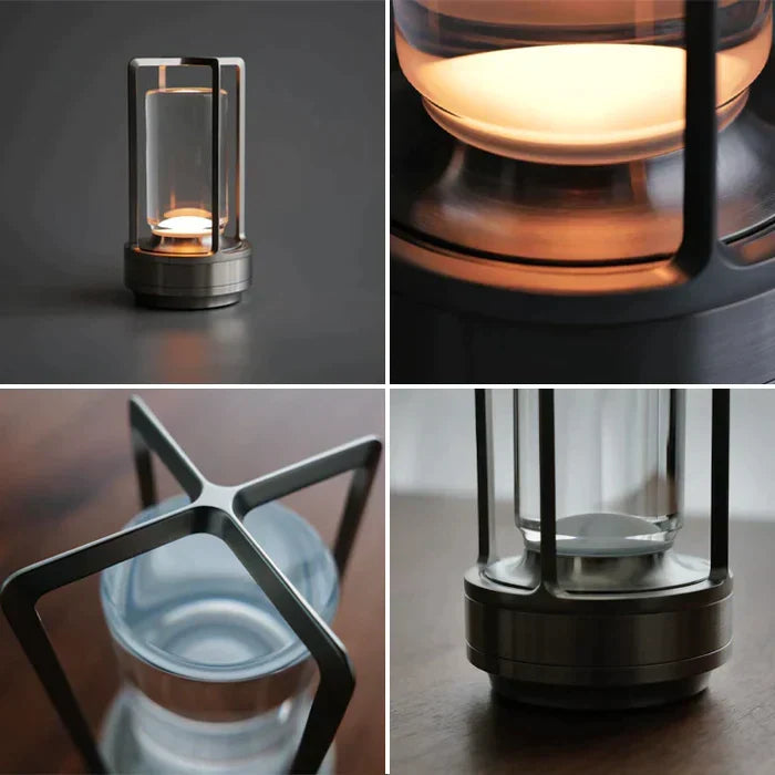 Tischlampe Kristall Modern Deko Wohnzimmer USB Ladefunktion