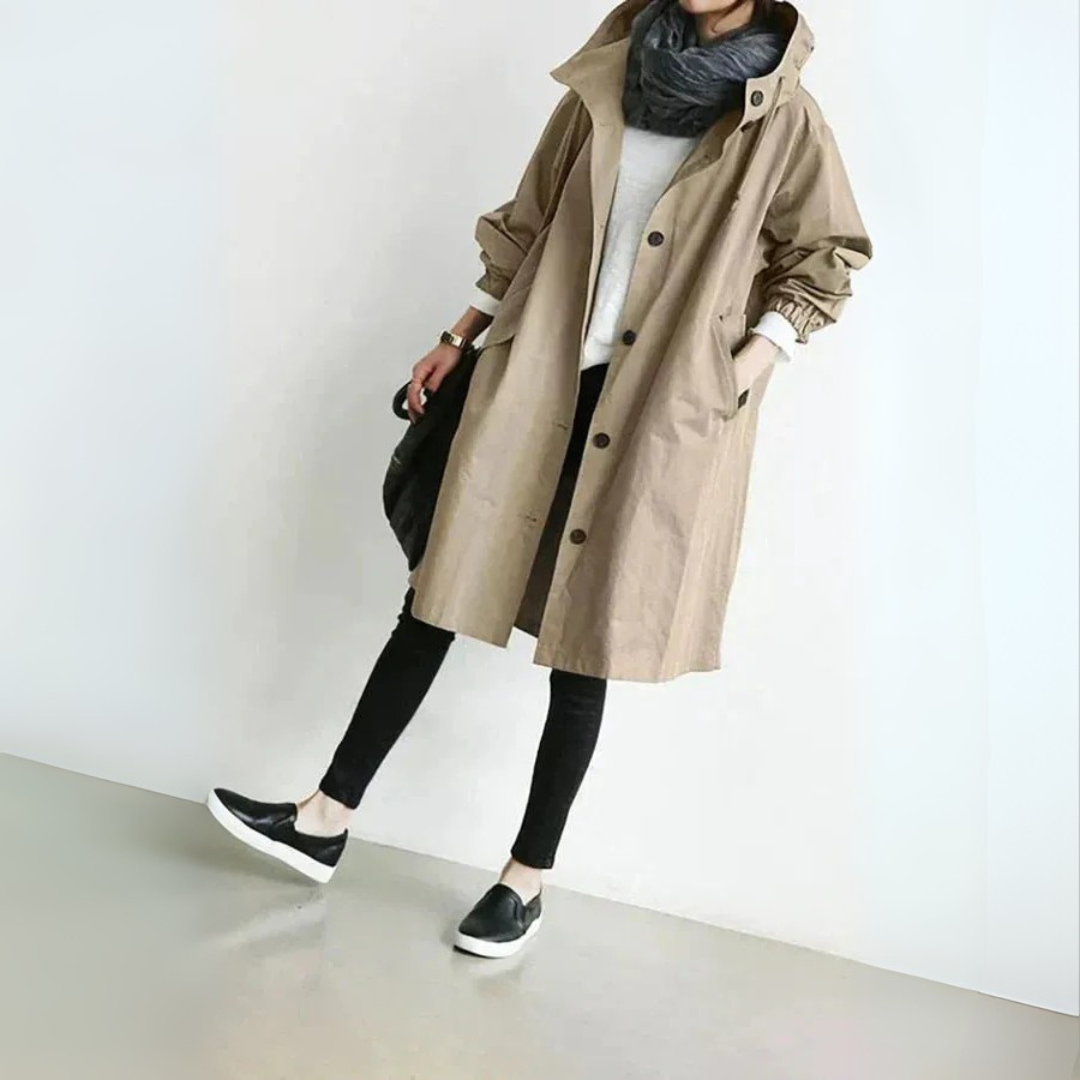 Trenchcoat Damen Locker Elegant Übergangszeit