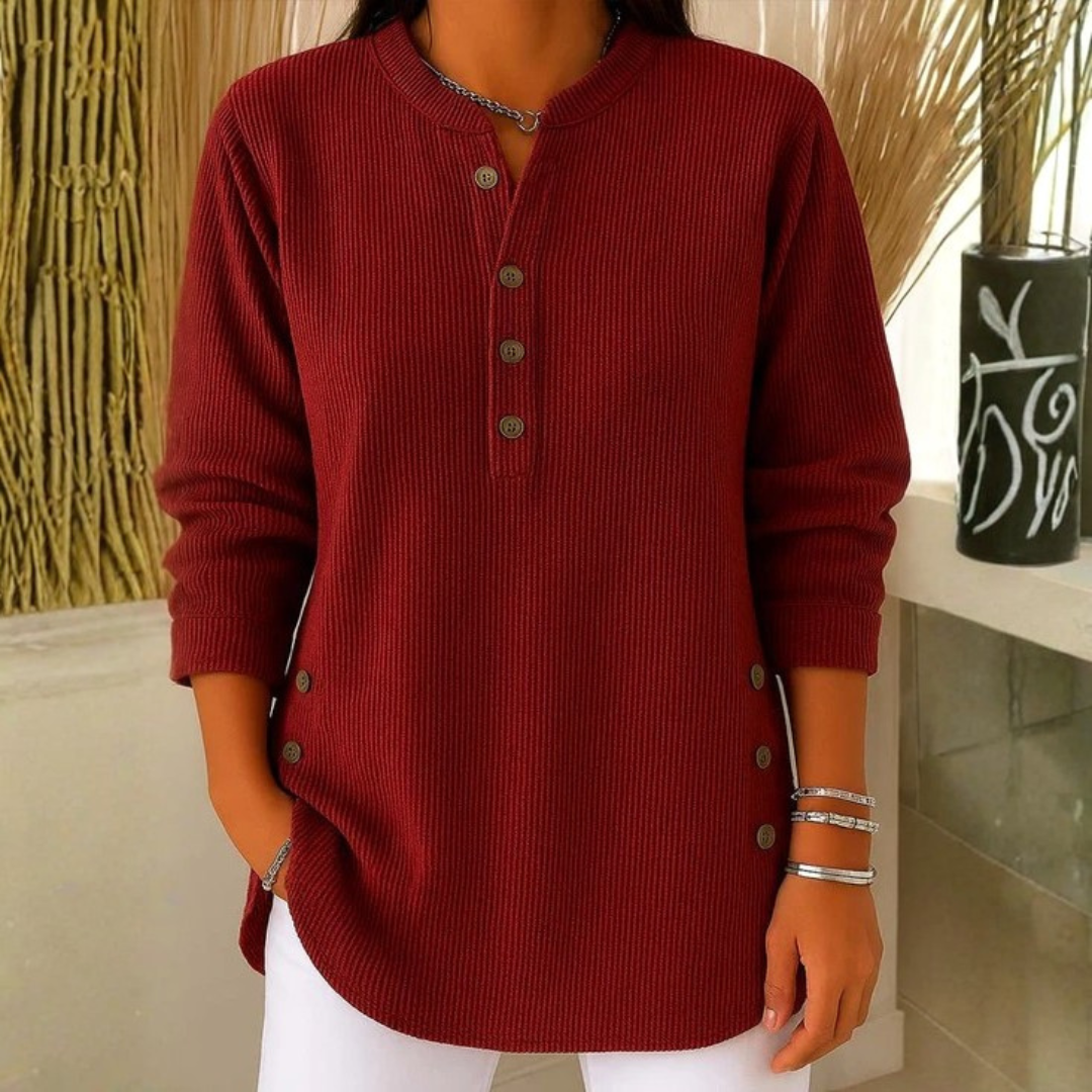 Strick-Sweatshirt Damen Langarm Casual Regular Fit