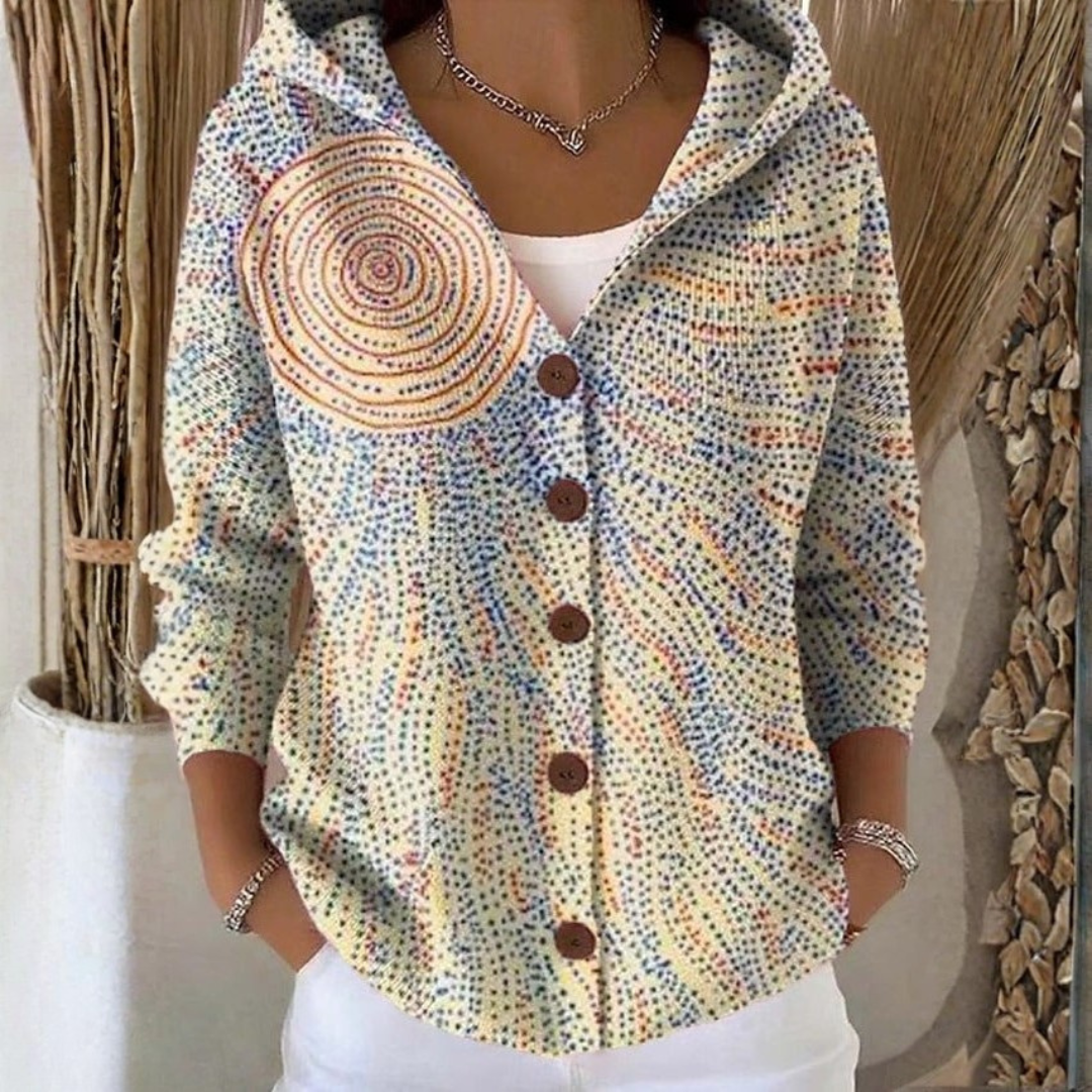 Damen Kapuzenjacke mit mehrfarbigem Design