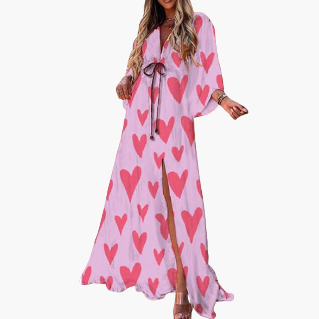 Farbenfrohes Sommerkleid - Damen-Maxi-Kleid mit Blumenmuster