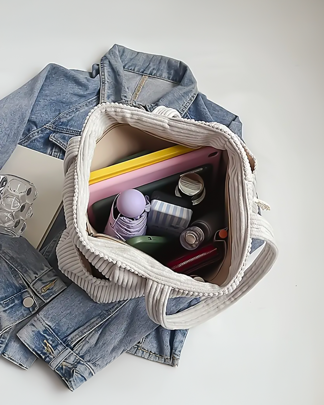 Tilda™ Gerippte Tragetasche mit Kordel-Detail