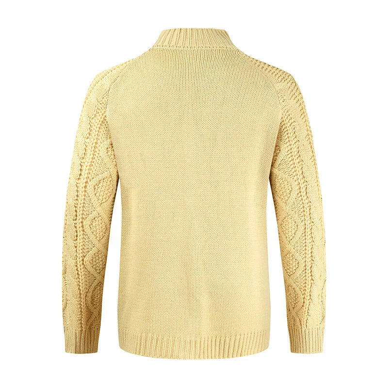 Cardigan épais en maille torsadée pour homme - Chaud et confortable