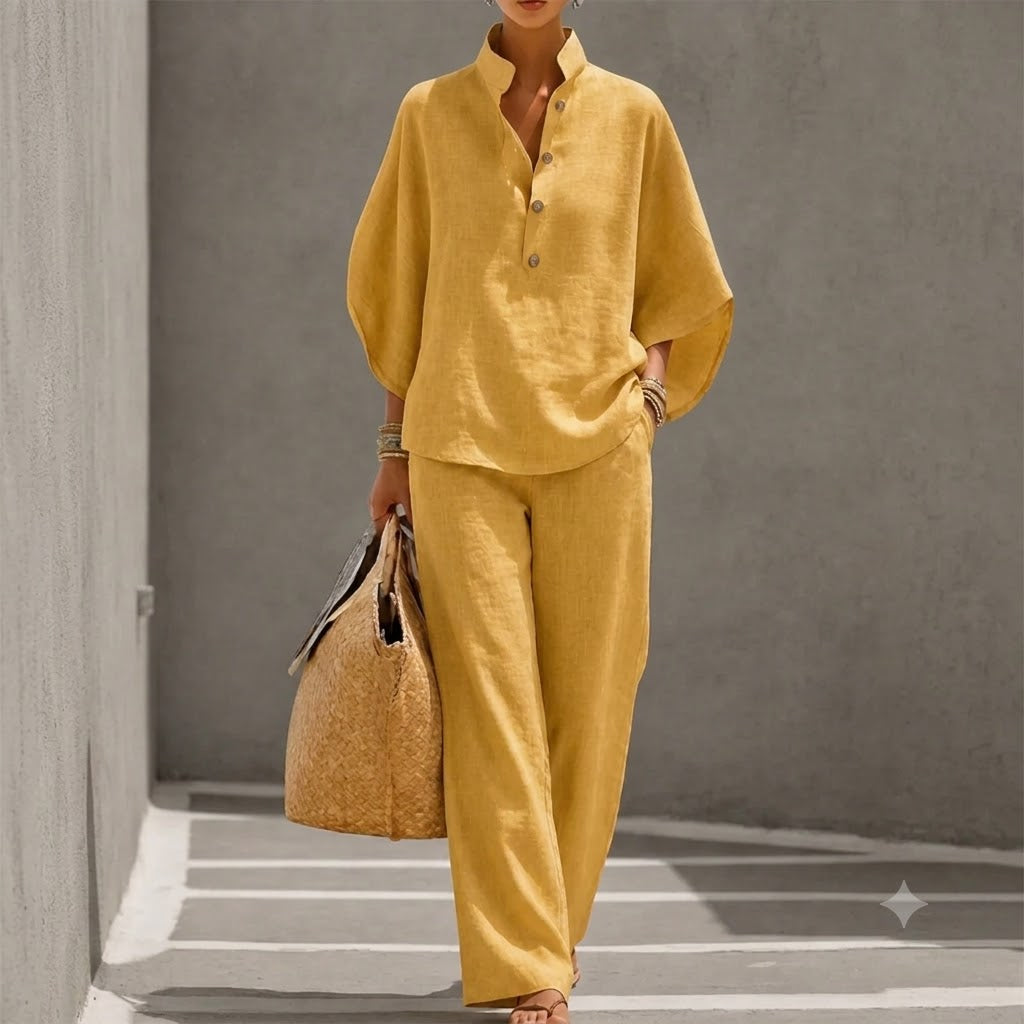 Zweiteiler Damen Fließend Leicht Sommer Casual